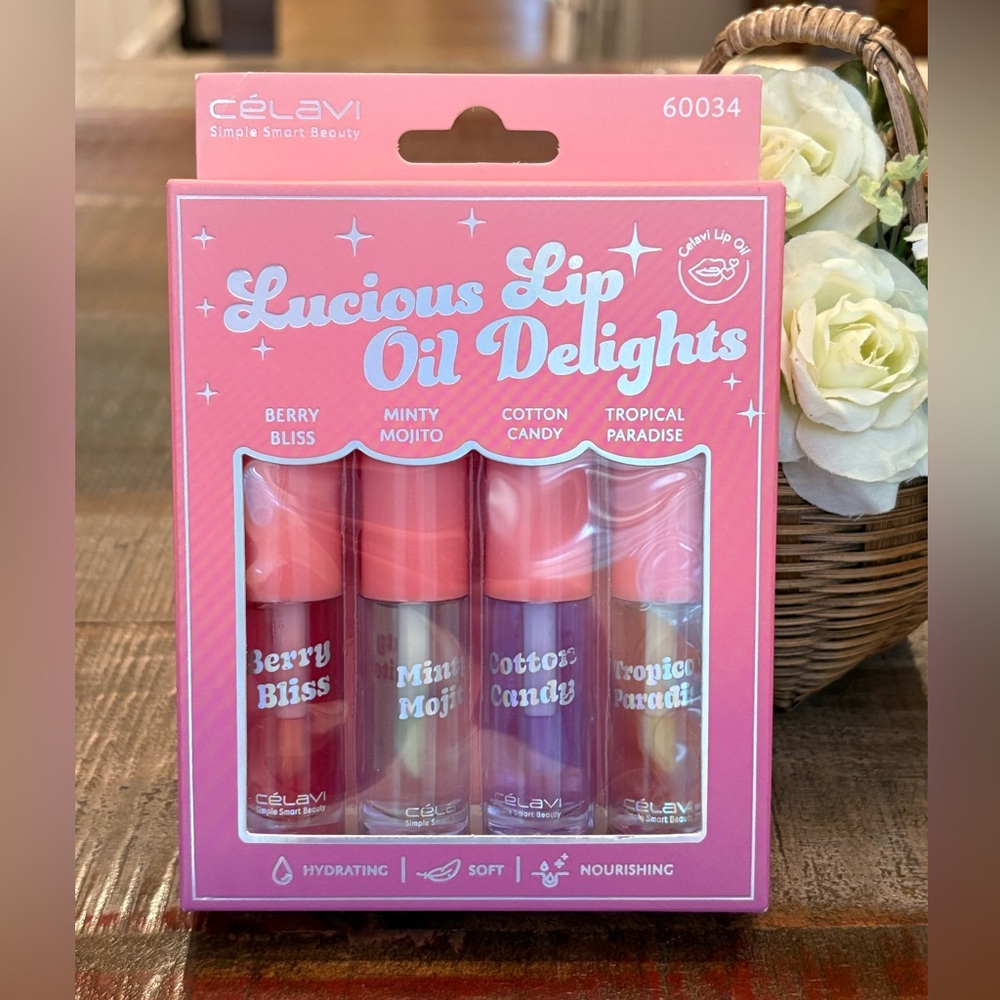 New CELAVI Luscious LIP 👄 OIL DELIGHTS 4-Piece SET!